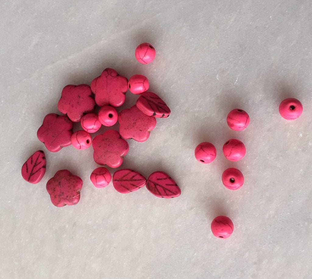 lot kralen 22 roze howliet mix, Ophalen of Verzenden, Nieuw, Kraal