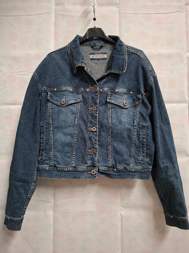 Buffoon spijkerjas / jeansjack - Middenblauw, Buffoon, Maat 46/48 (XL) of groter, Zo goed als nieuw, Verzenden