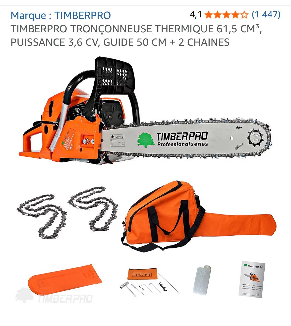 Tronçonneuse essence servi 1 fois, Enlèvement, Comme neuf