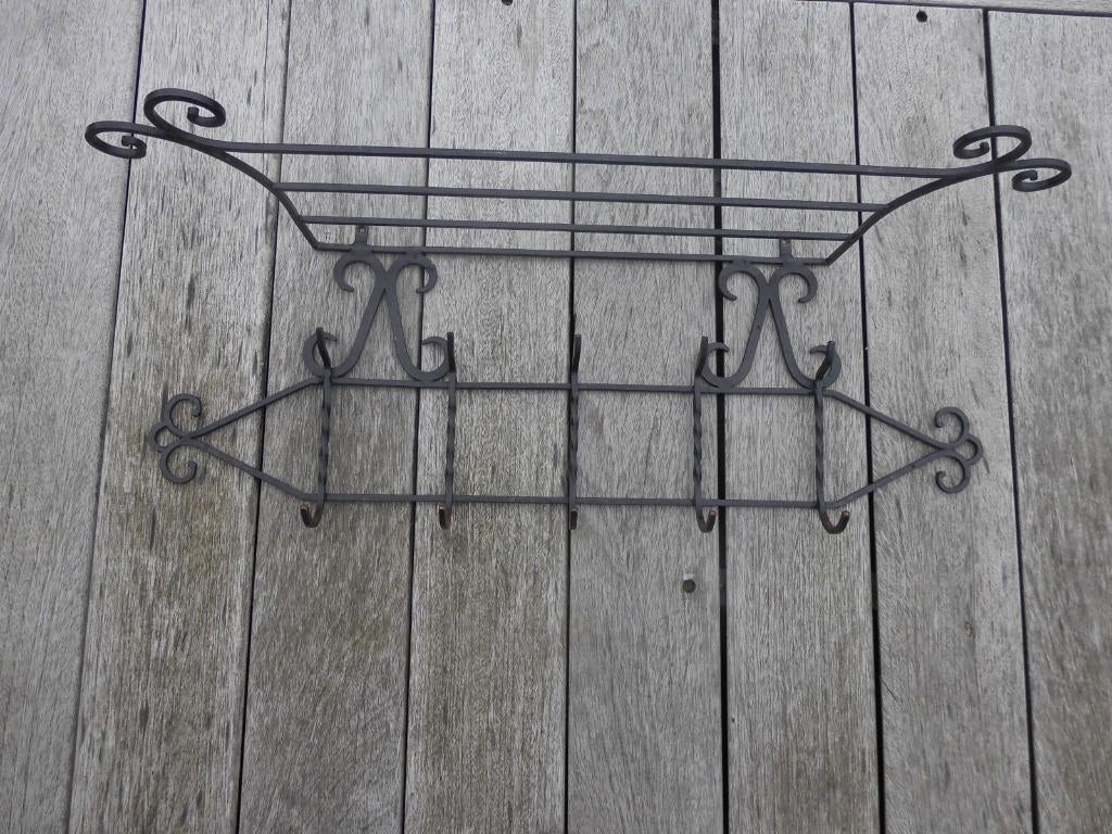Mooie zwarte smeedijzeren kapstok 80 x 32 x 30 cm, Gebruikt, Minder dan 100 cm, Metaal, Ophalen