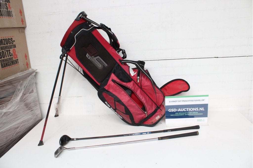 Sun Mountain golftas met 2 golfclubs, Ophalen of Verzenden, Niet ingevuld, Niet ingevuld, Niet ingevuld