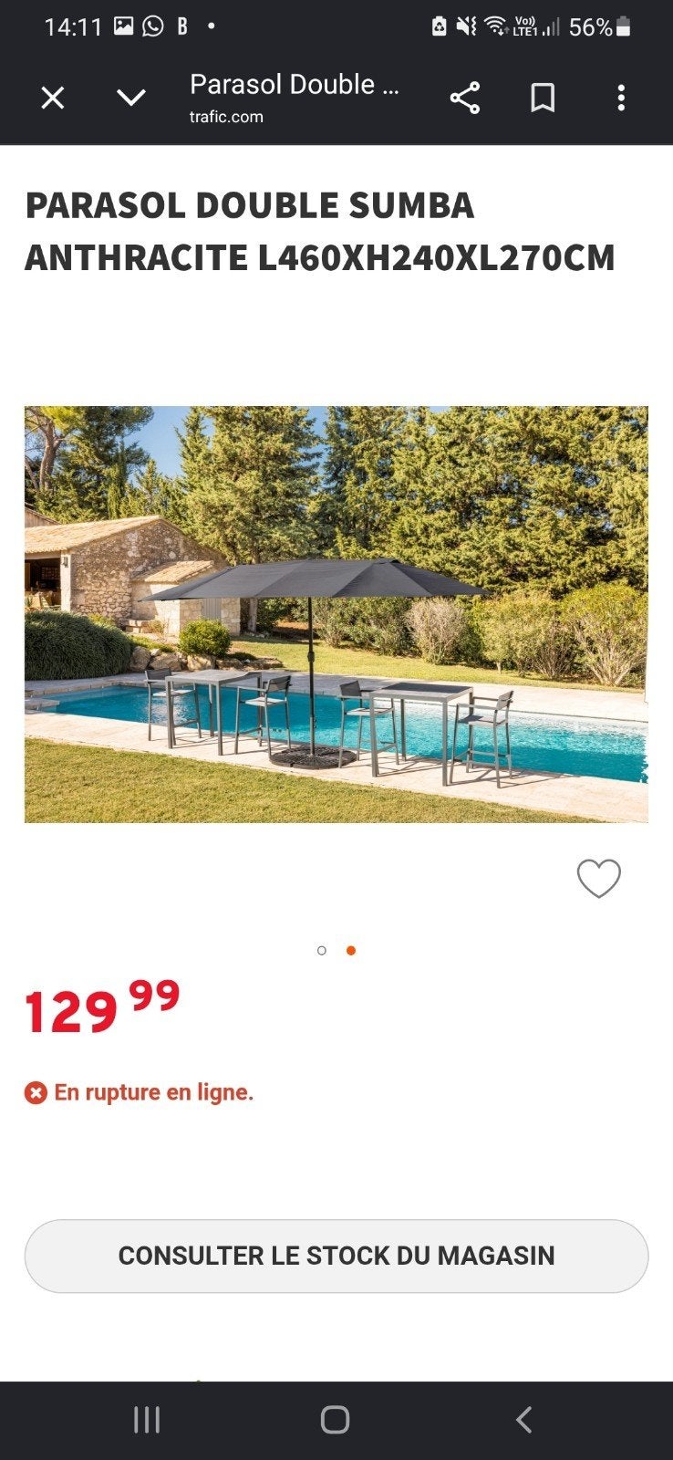 parasol de jardin, Tickets & Billets