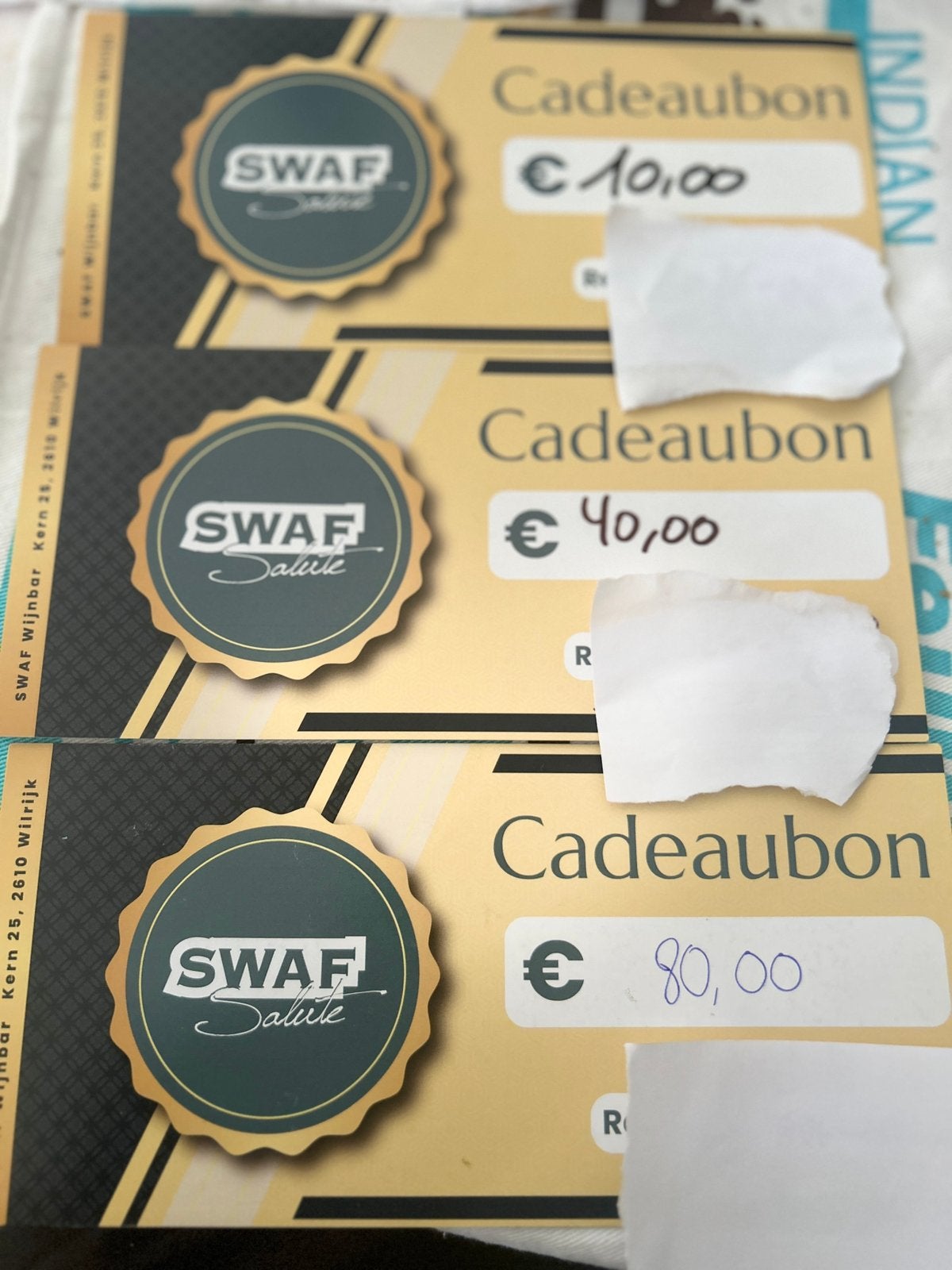 Wijnbar swaf waardebonnen, Tickets en Kaartjes, Drie personen of meer, Cadeaubon, Arrangement, Overige typen