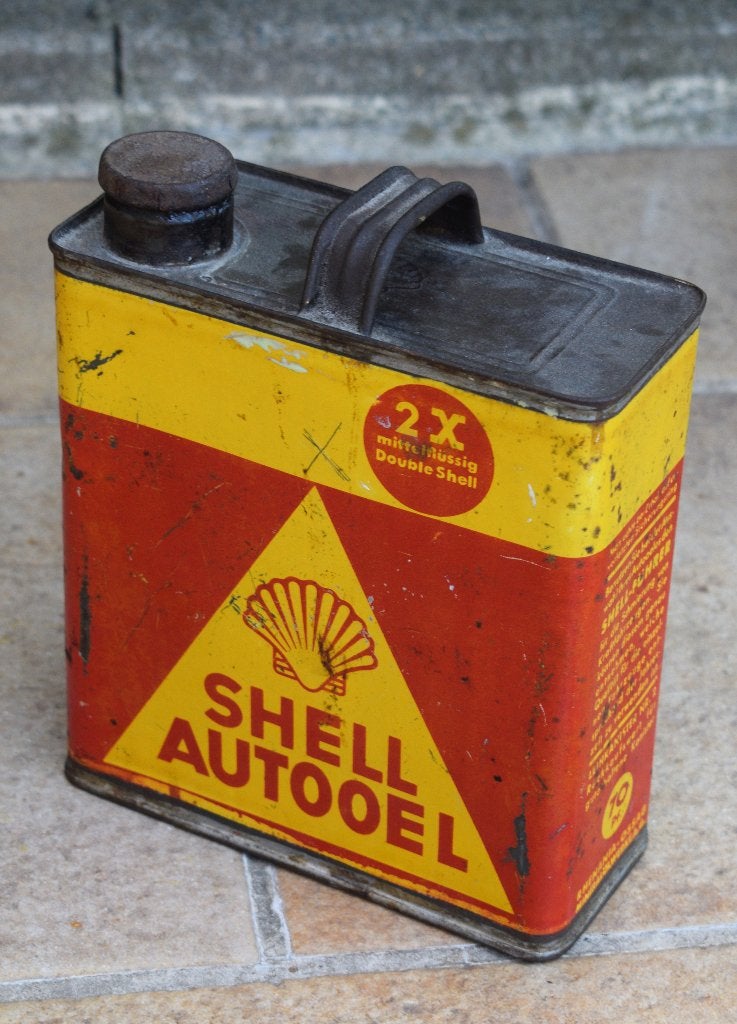 bidon huile allemand shell autooel de 1930, Collections, Enlèvement ou Envoi, Utilisé, Panneau publicitaire