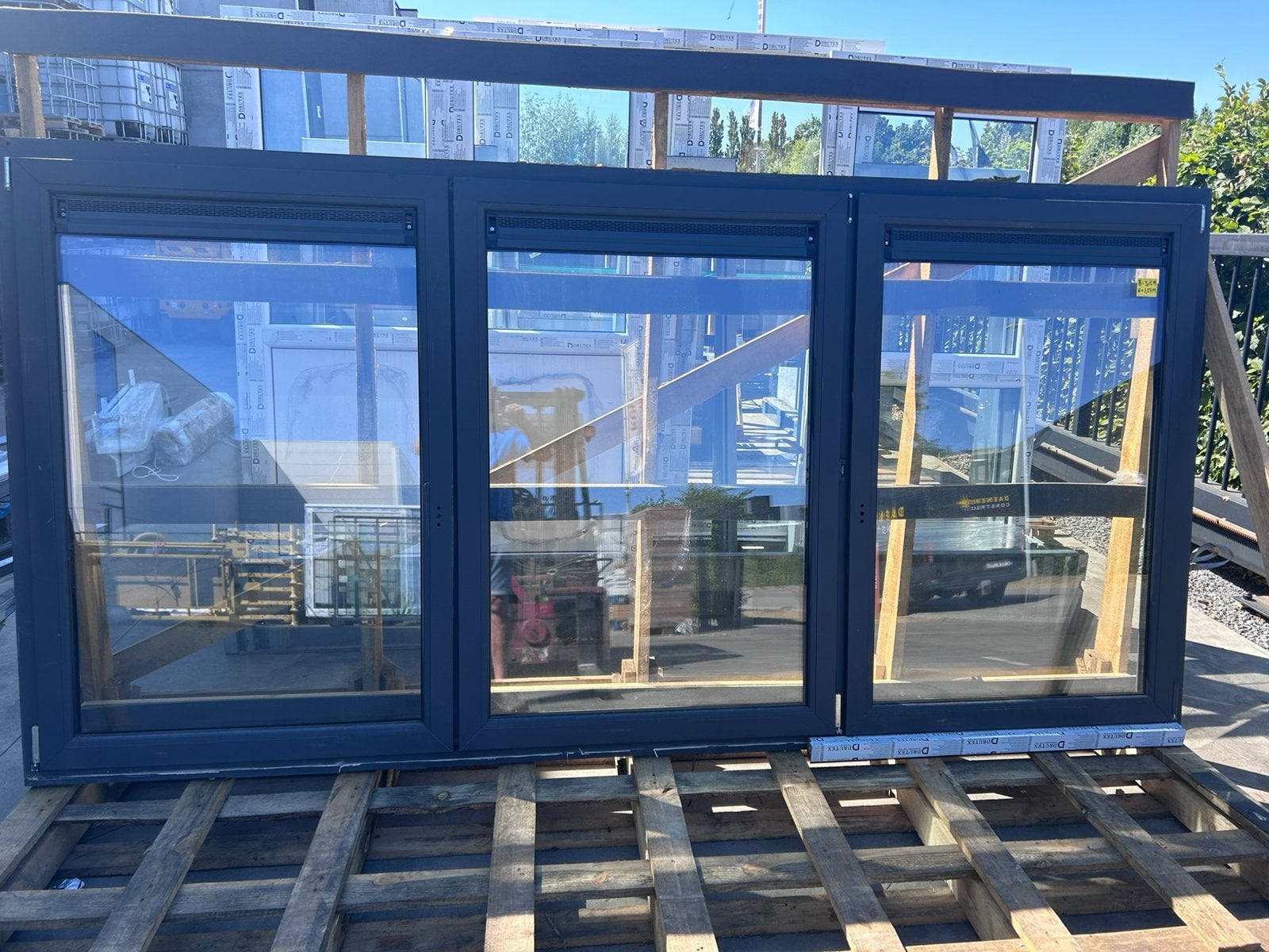 PVC 3luik met ventilatie draai/kip, Ophalen, Gevelraam of Ruit, 120 tot 160 cm, Nieuw
