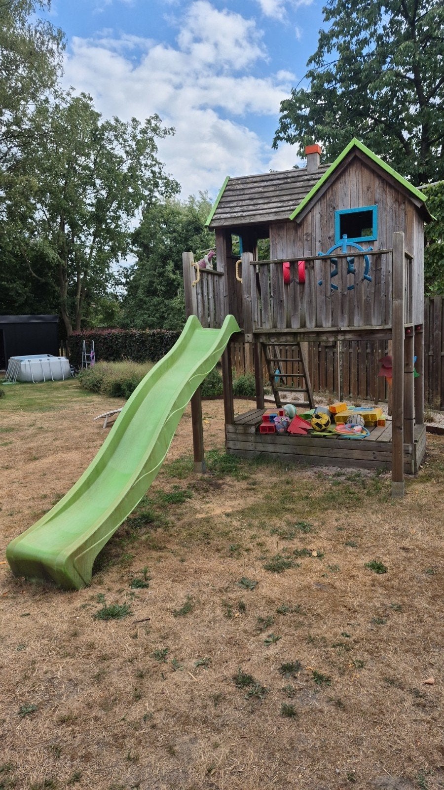 speelhuisje met zandbak, Kinderen en Baby's, Ophalen, Gebruikt, Glijbaan, Aanbouwonderdeel