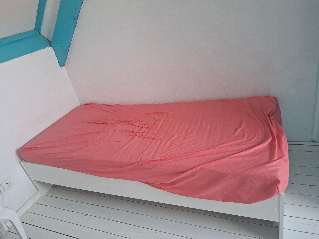lit 80 cm + matelas, Maison & Meubles, Utilisé, 190 cm ou moins, Enlèvement, 80 cm