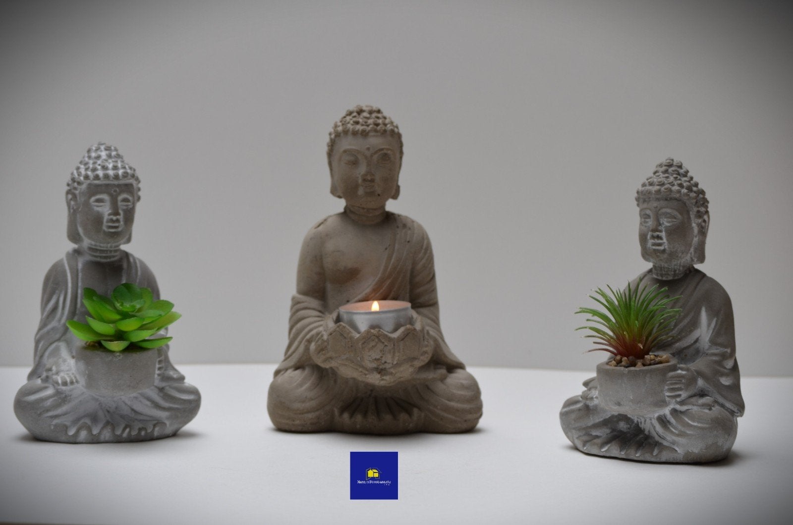 De Boeddha Serenite set, Huis en Inrichting, Woonaccessoires | Boeddhabeelden, Ophalen, Zo goed als nieuw, Steen/keramiek, Set