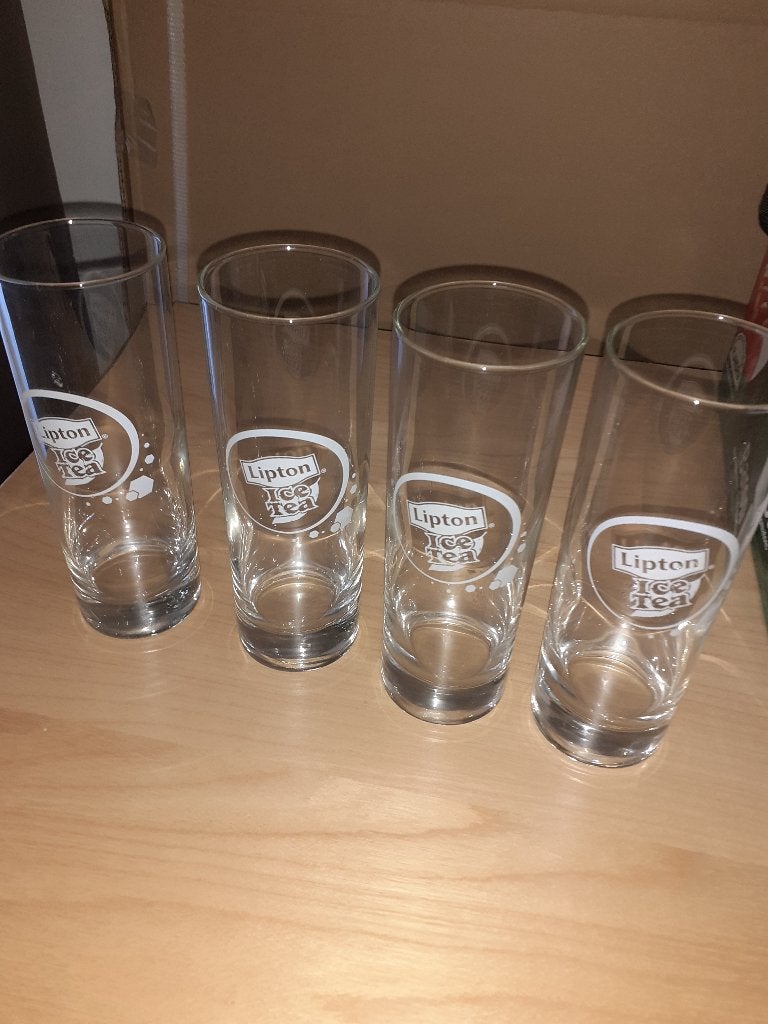 Verres LIPTON ICE TEA (Lot de 4 verres), Ophalen, Zo goed als nieuw, Overige typen