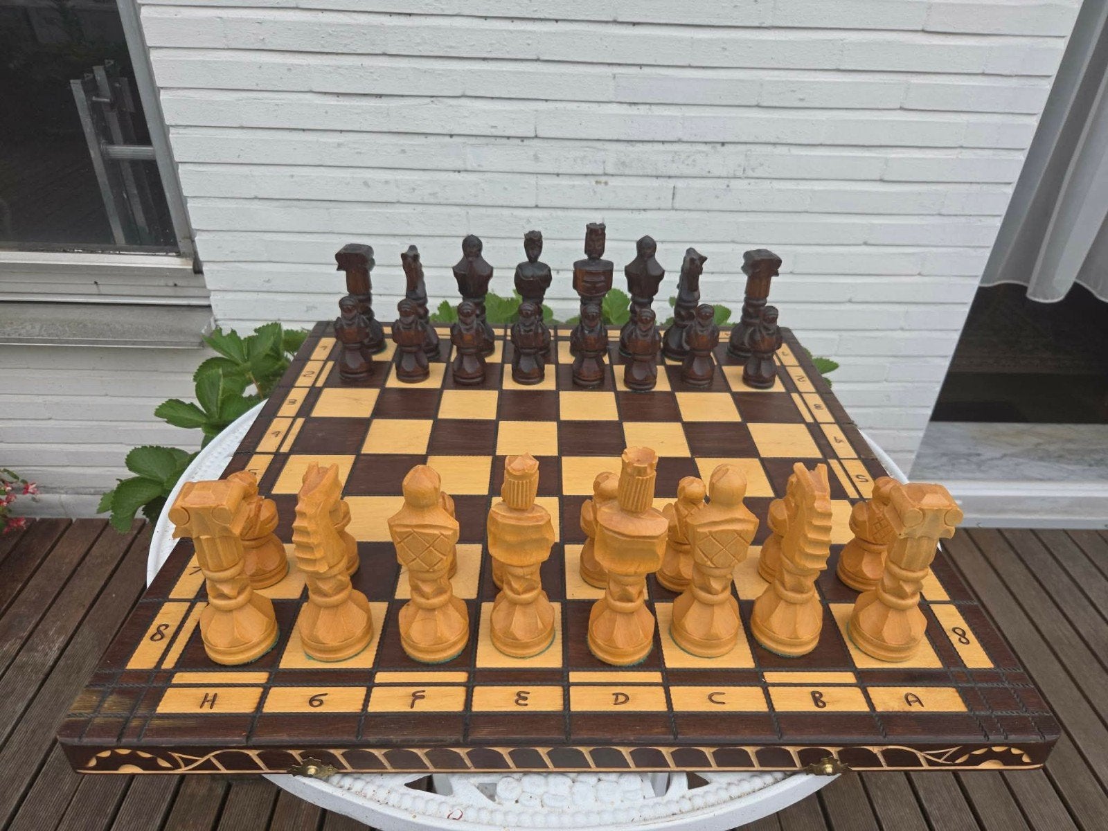 Gladiateur de jeu d'échecs en bois sculpté à la main XXL | A, Antiquités & Art, Enlèvement ou Envoi, Fait main, Classique, Bois