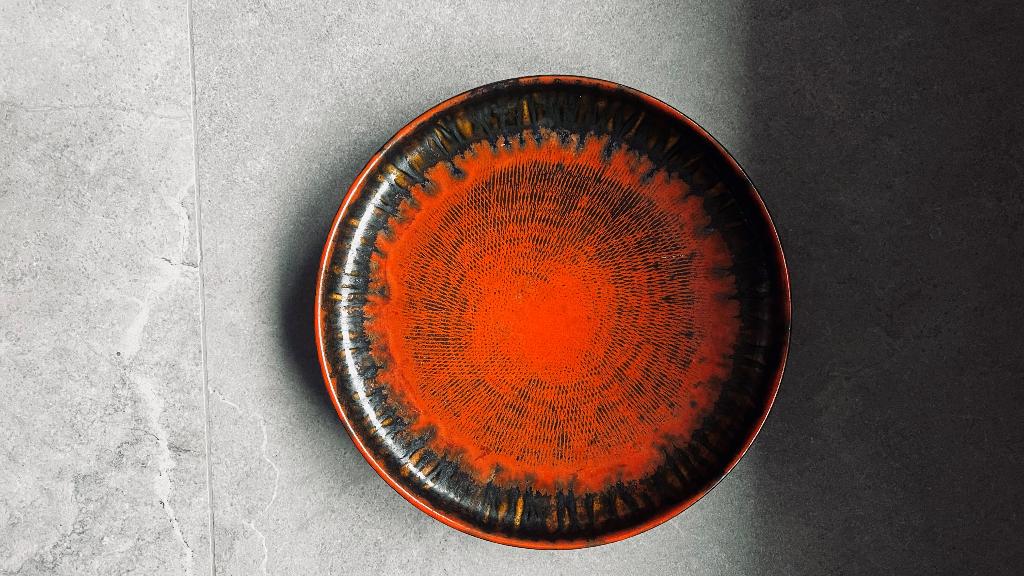Plat Vintage Vallauris - Décor "Écume" / Fat Lava - 30 cm, Envoi