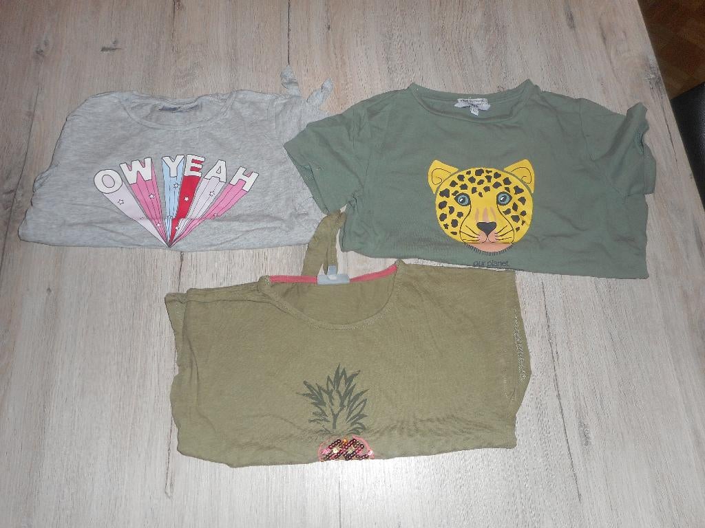 3 t shirts maat 134 jbc, Kinderen en Baby's, Kinderkleding | Maat 134, Meisje, Ophalen of Verzenden, Zo goed als nieuw, Shirt of Longsleeve