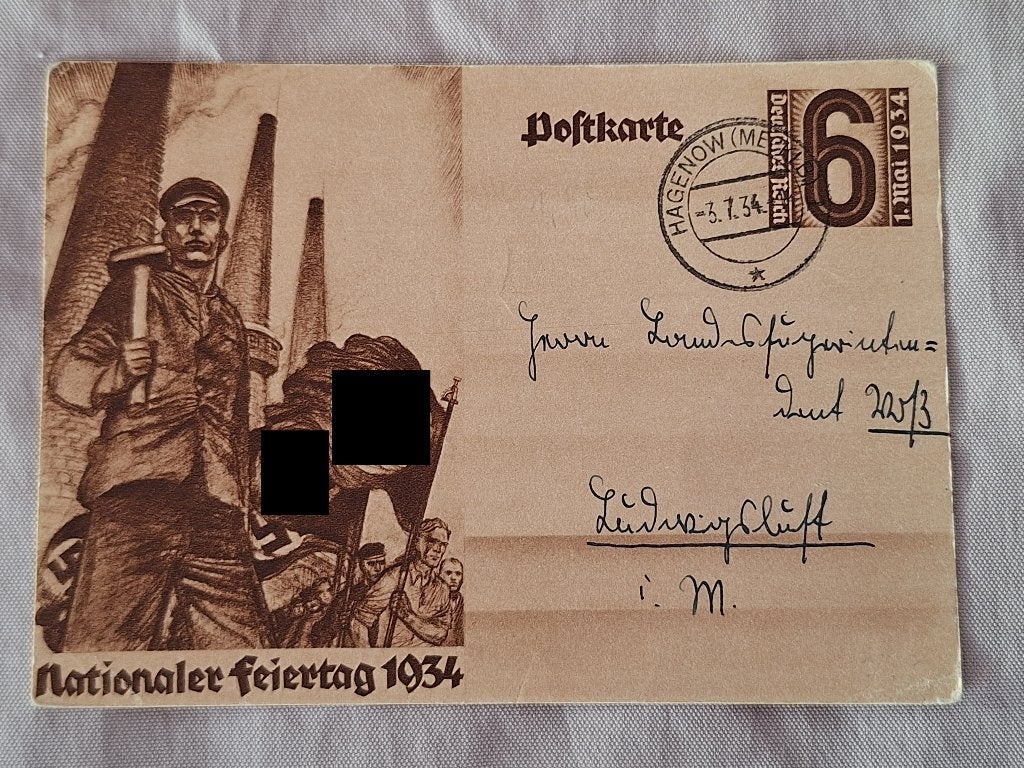 Carte postale propagande allemande ww2 (circulée) 1934, Ophalen of Verzenden, Landmacht, Overige typen