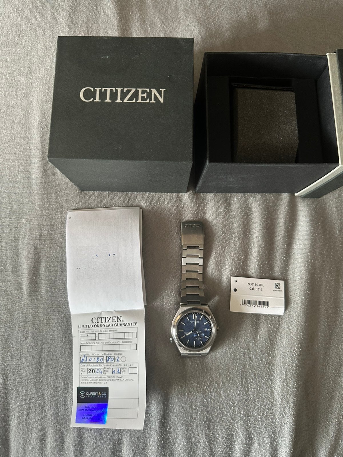 Citizen NJ0180-80L Automatic Titanium — Zeer goede staat, Ophalen, Zo goed als nieuw, Citizen