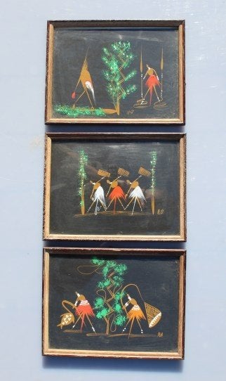 3 stuks Afrikaanse kaders circa 1960 HG, Ophalen