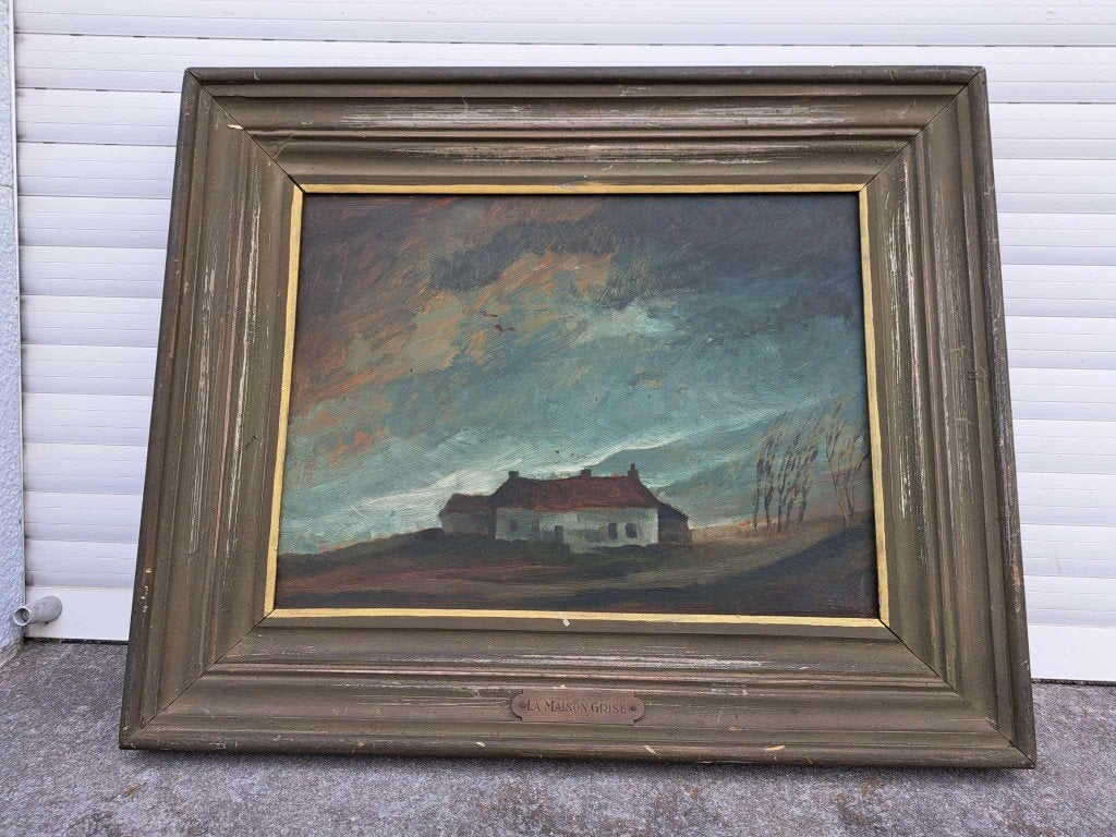 huile sur carton la maison grise signe constant permeke, Antiquités & Art, Enlèvement ou Envoi
