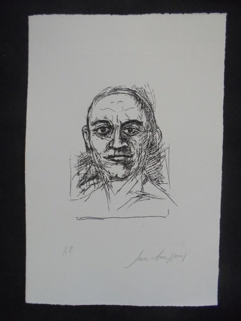 Jan Burssens  1925  2002  Ets  Portret, Verzenden