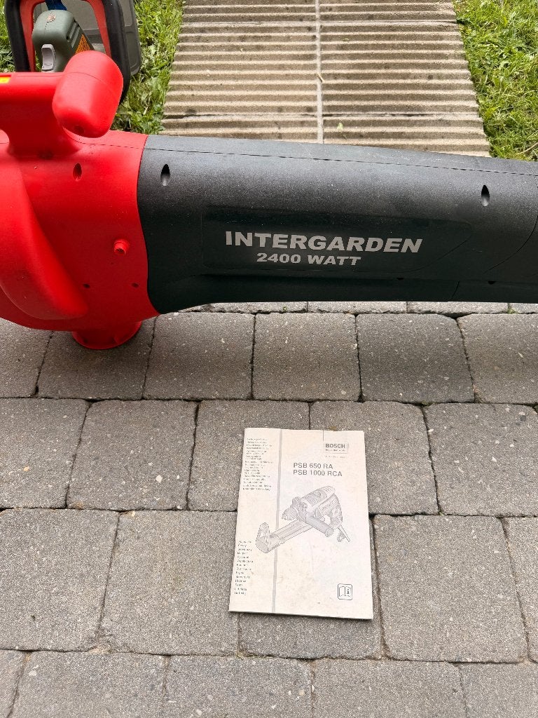 Souffleur de feuilles électrique Intergarden 2400 W, Jardin & Terrasse, Enlèvement, Utilisé, Électrique, Porté à la main