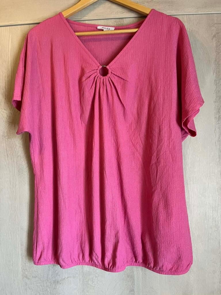 tshirt roze paprika 48, Kleding | Dames, Grote Maten, Roze, Paprika, Gedragen, Shirt of Top