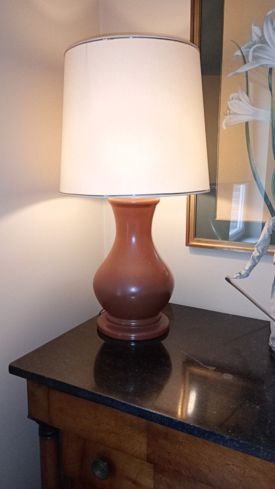 Réservé - lampe de salon + abat-jour - à donner, Ophalen
