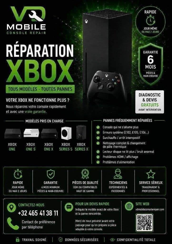 Réparation Xbox Series X / Series S, Consoles de jeu & Jeux vidéo, Consoles de jeu | Sony PlayStation 5, Enlèvement ou Envoi, Reconditionné