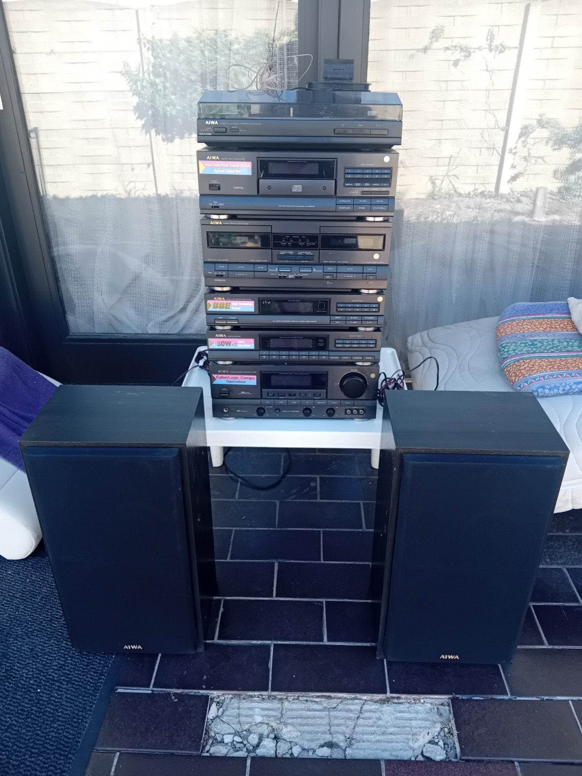 Aiwa chaîne stéréo 7 pièces, TV, Hi-fi & Vidéo, Enlèvement, Utilisé, Haut-parleurs
