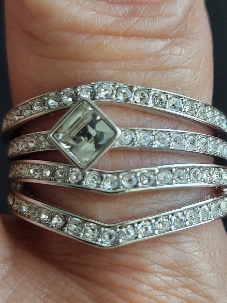 Stapelring (driedelig) Swarovski maat60, Met kristal, 20 of groter, IJzer of Staal, Ophalen of Verzenden