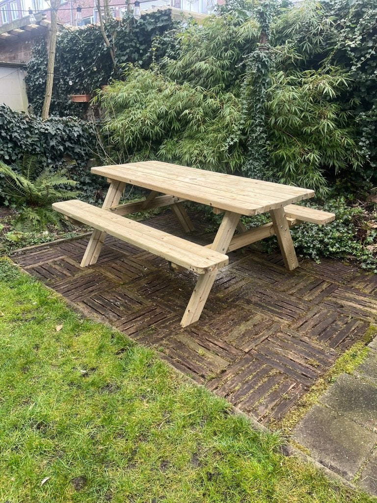 geïmpregneerde picknicktafels, Nieuw, Ophalen of Verzenden, Inklapbaar, Rechthoekig