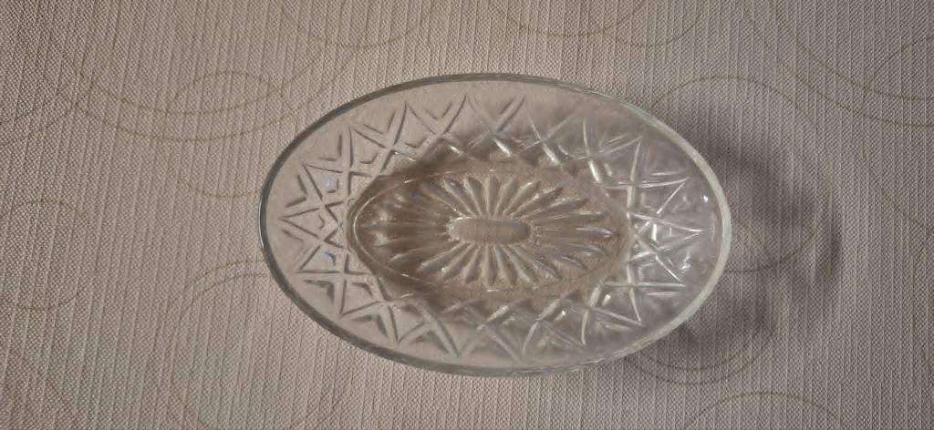 6 vintage geperste glazen schaaltjes, Antiek en Kunst, Ophalen