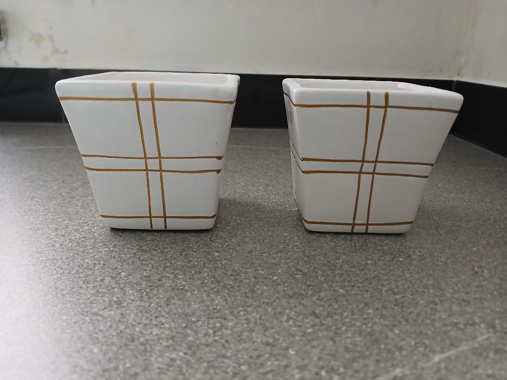 Lot de 2 nouveaux pots de fleurs !, Neuf, Enlèvement ou Envoi, Moins de 25 cm, Pierre