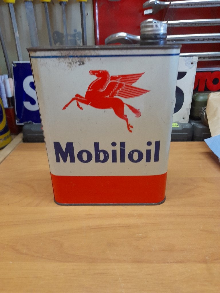 ancien bidon huile vide mobil moboiloil, Envoi, Utilisé, Autres types
