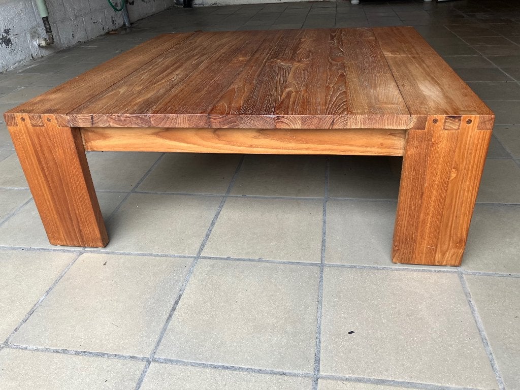 Salontafel (teak) - vierkant - 100 cm, Huis en Inrichting, Tafels | Salontafels, Ophalen, 50 tot 100 cm, 50 tot 100 cm, Zo goed als nieuw