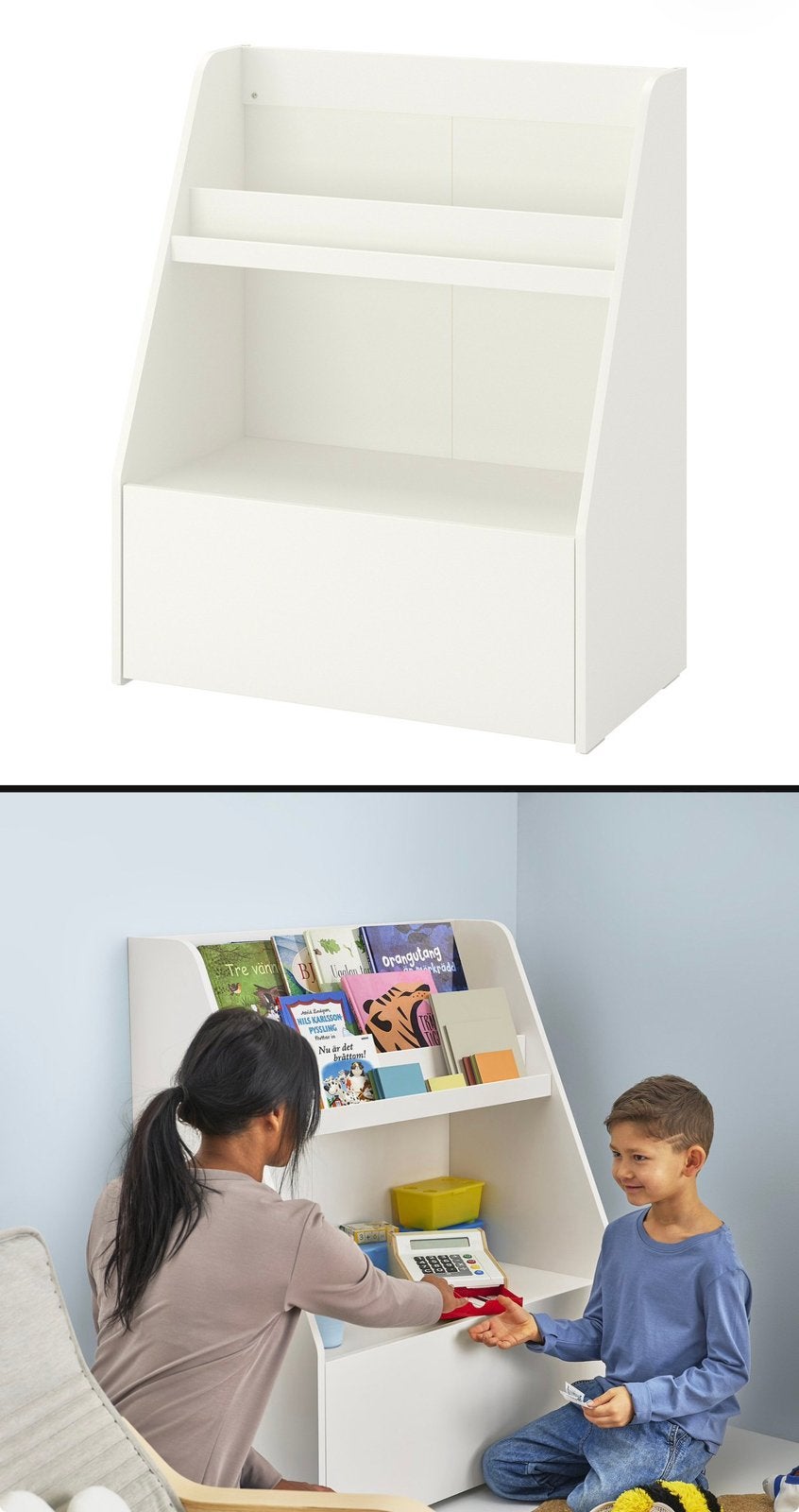 IKEA boekenkastdisplay voor kinderen, Ophalen
