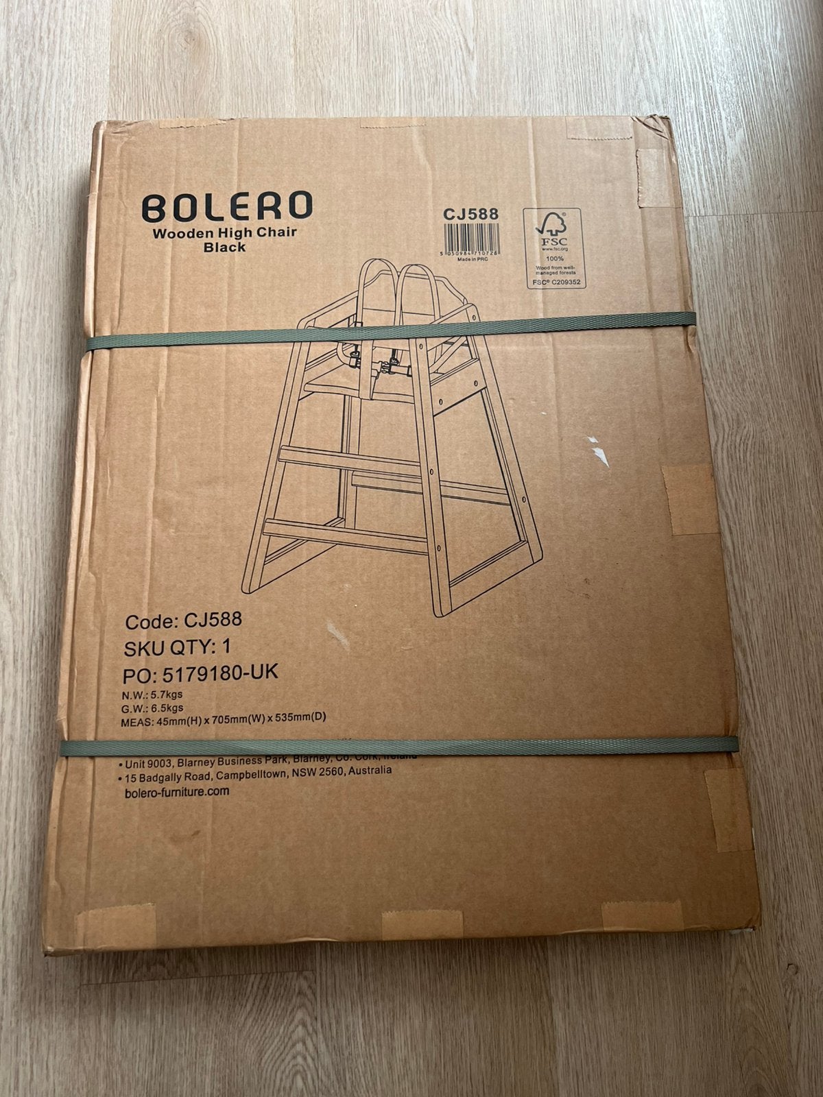 Bolero houten kinderstoel / hoge stoel – Nieuw in doos, Enfants & Bébés, Chaises pour enfants, Enlèvement, Neuf