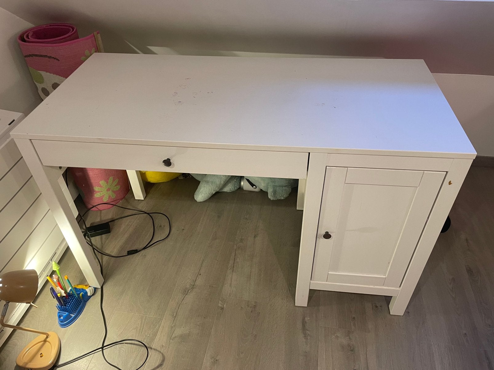 Hemnes bureau blanc, Bureau d'ordinateur, 120 cm, Classique, Utilisé