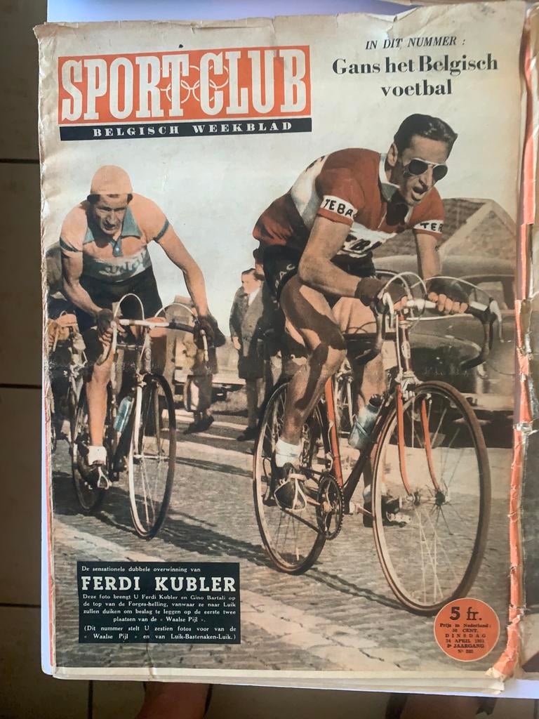 Sport Club Weekblad 1951 wielrenner, Ophalen of Verzenden, Gebruikt