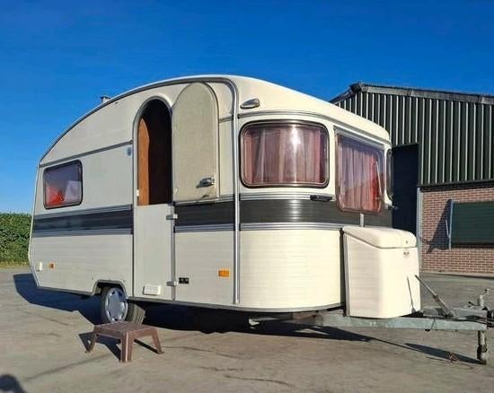 Prachtige constructam oldtimer caravan tekoop in top staat, Caravans en Kamperen, Caravans, Particulier, Koelkast