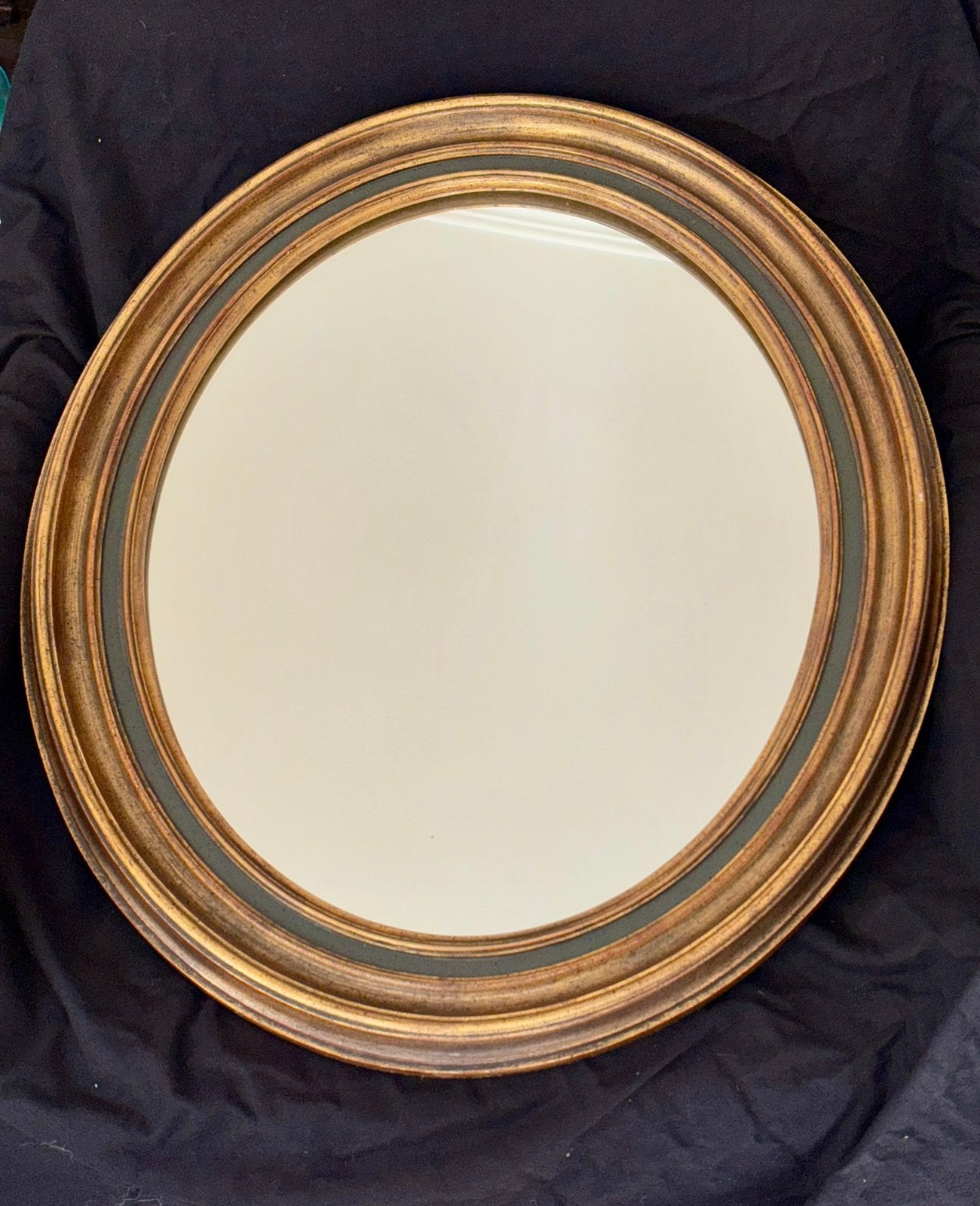 Magnifique miroir ovale Hollywood Regency DEKNUDT Belgique, Antiquités & Art, Enlèvement ou Envoi, Ovale, 50 à 100 cm, Moins de 100 cm