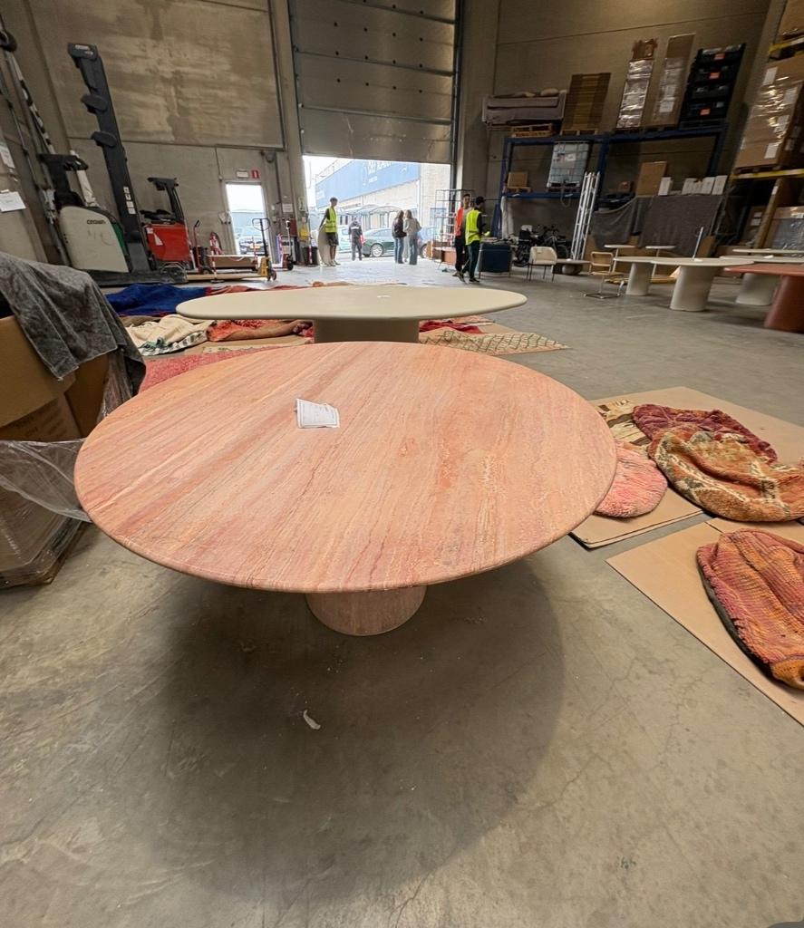 Marmer ronde tafel, Neuf, Marmer, 150 à 200 cm, Cinq personnes ou plus