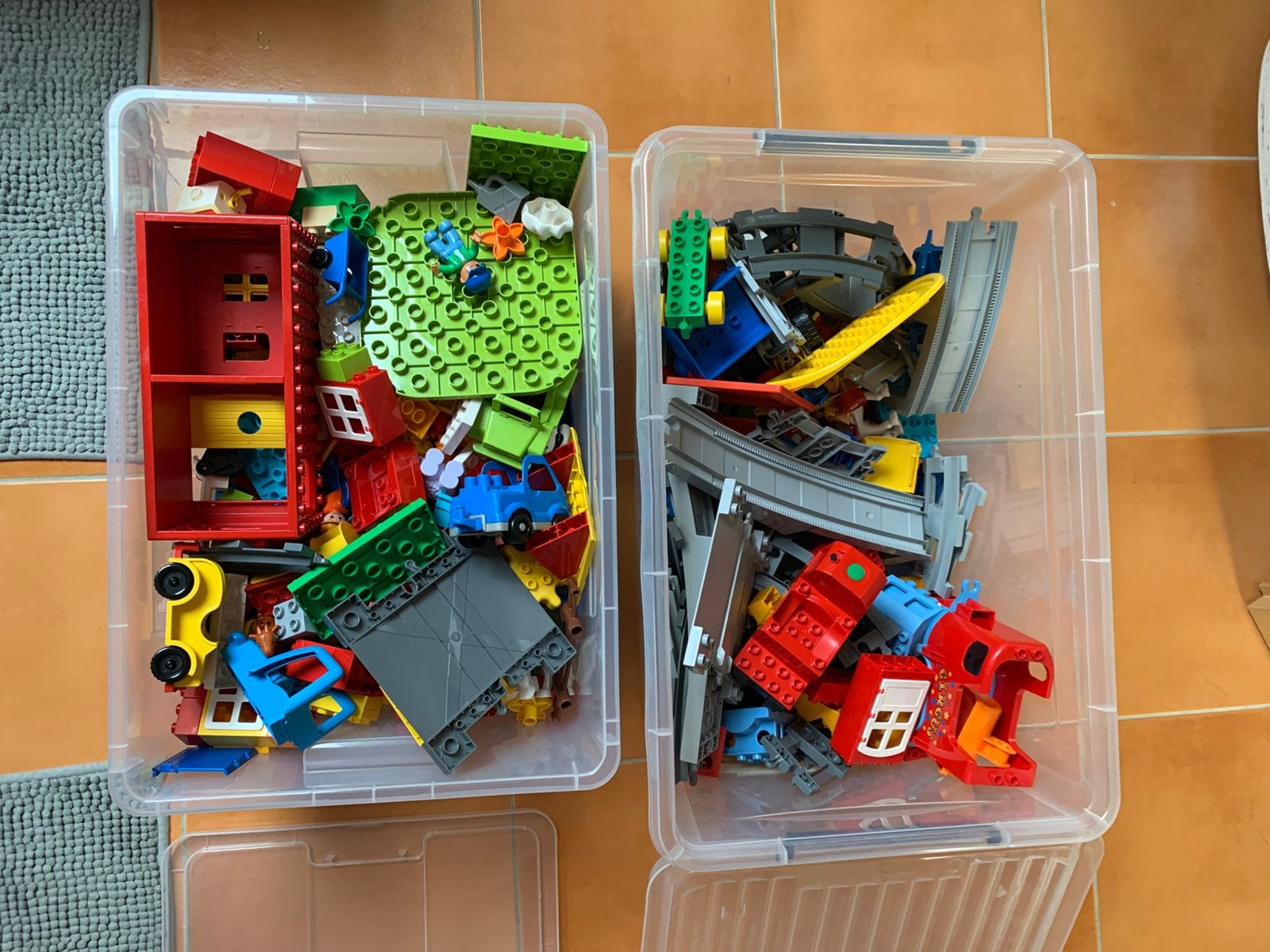 Lot DUPLO vrac + Circuit Train + Plaque de construction, Enlèvement, Utilisé