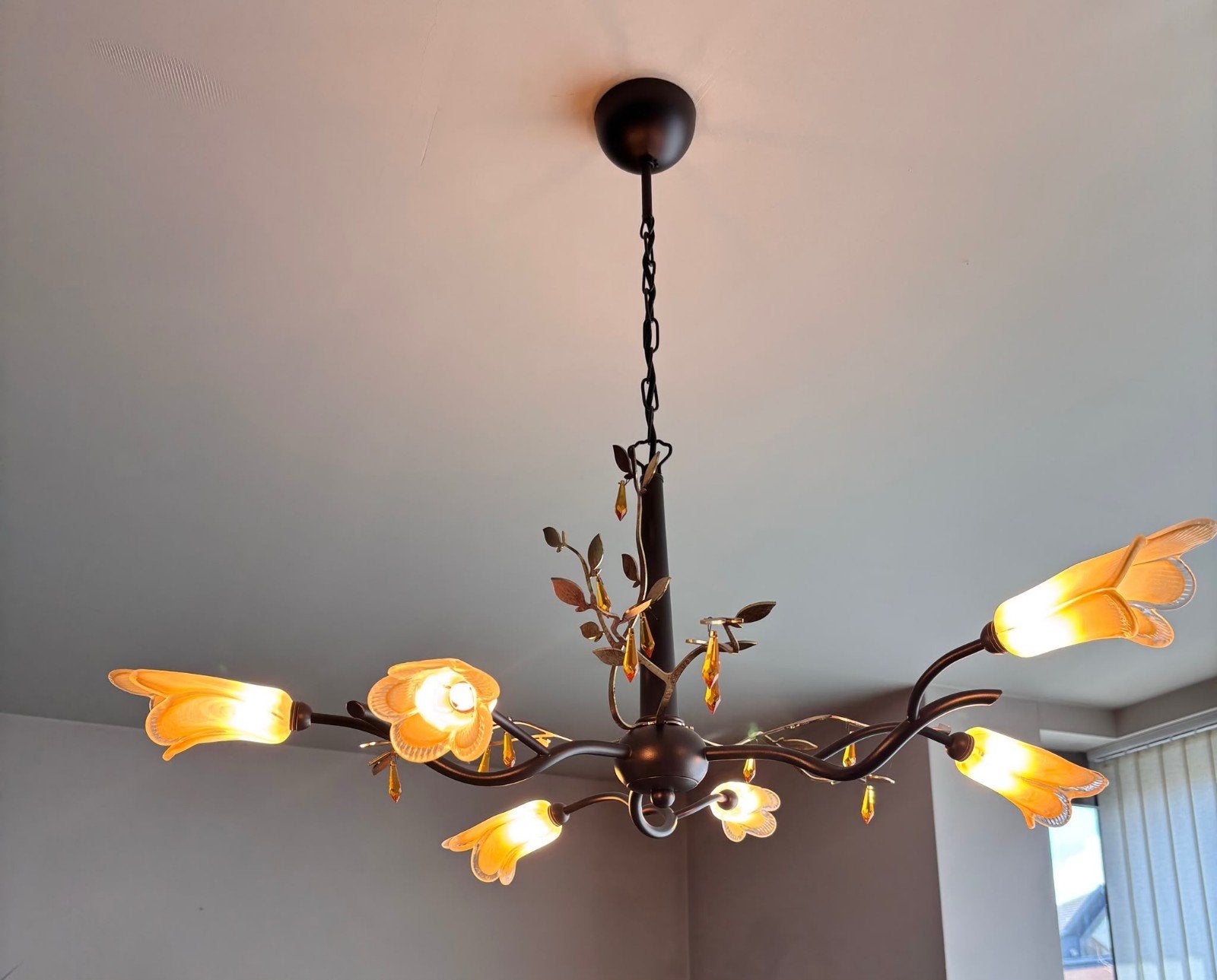 Set van Florentijnse armaturen staanlamp luster en bijzetlam, Enlèvement, Comme neuf, Verre, Florentijnse armaturen