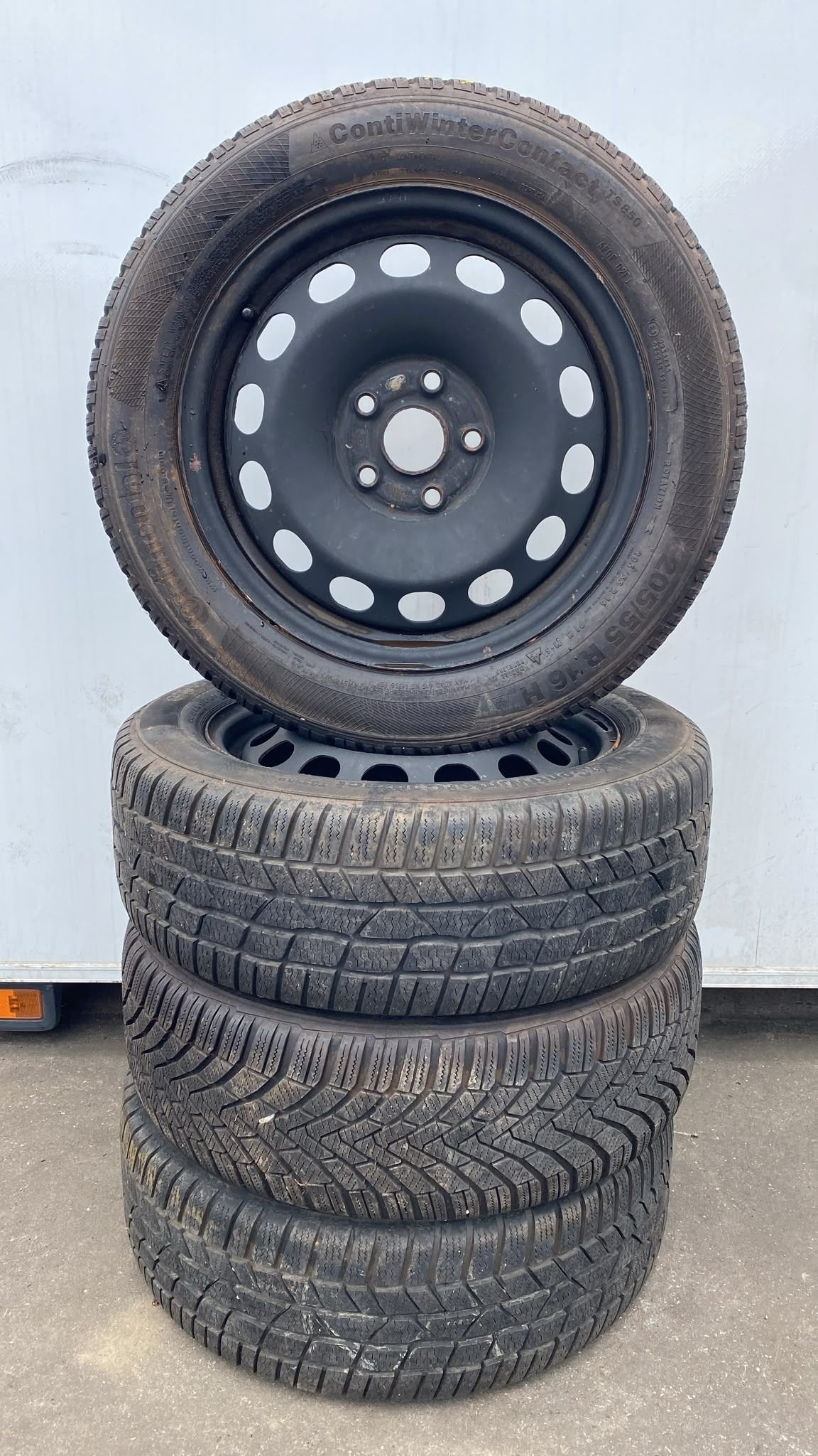 Volkswagen Caddy Golf 5 6 7 8 Winter Banden Set 205-55-16 5x, Pneus et Jantes, -, Utilisé, -