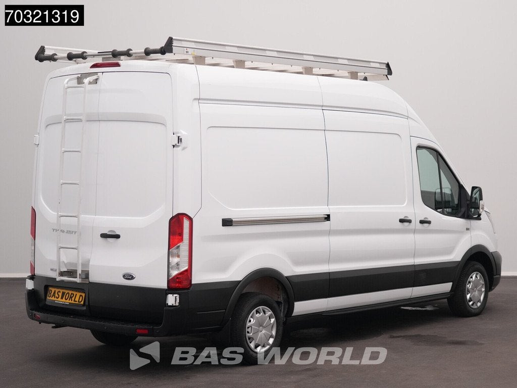 Ford Transit 130pk Hoog Dak L3H3 Navi Airco Cruise Imperiaal, Auto's, Stof, Euro 6, 4 cilinders, Wit