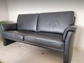 Lederen zwarte zetel, Huis en Inrichting, Ophalen