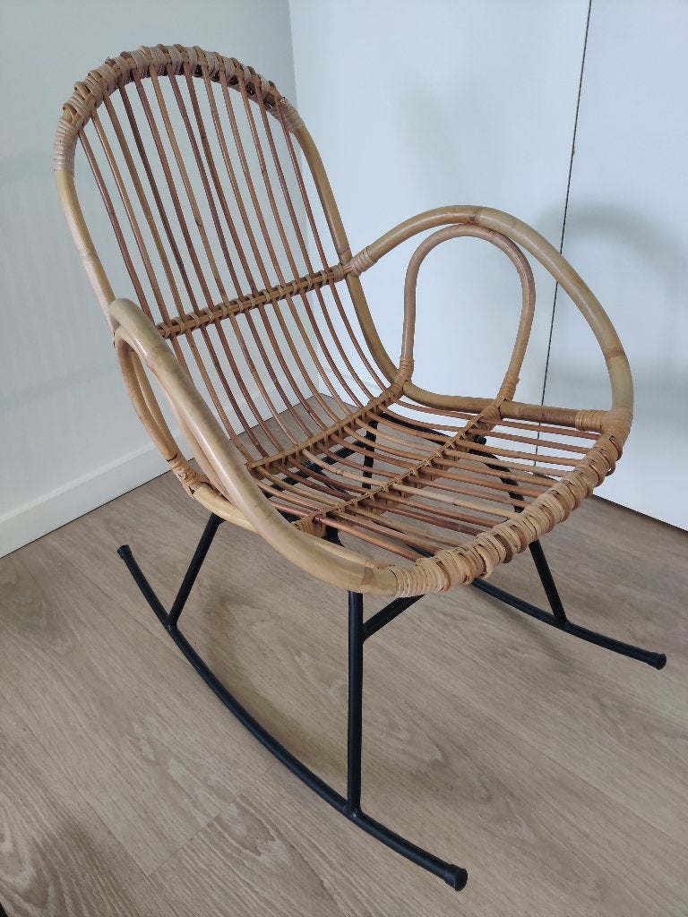 Rotan stoel, Huis en Inrichting, Ophalen, Gebruikt, Bruin, Riet of Rotan