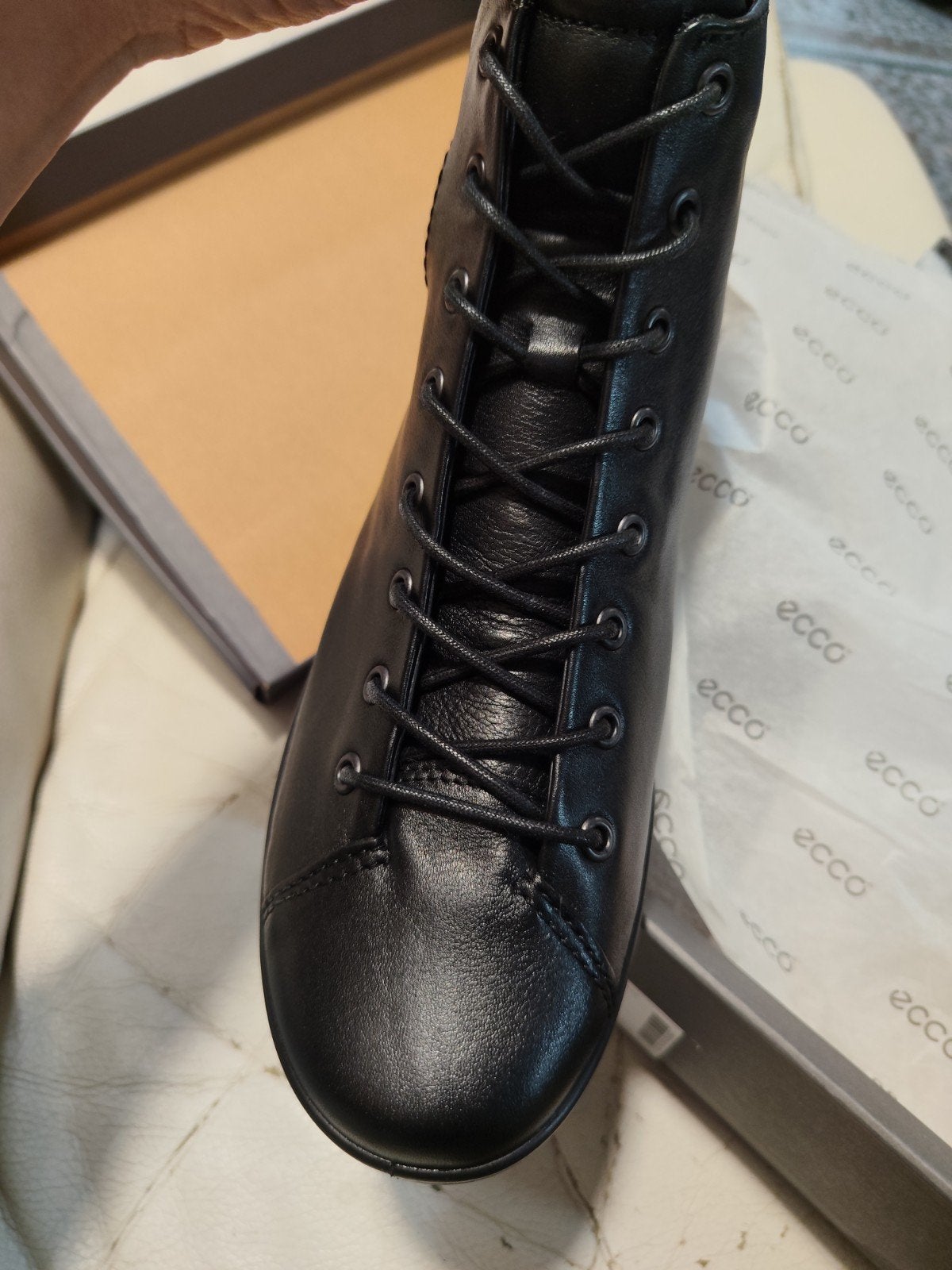 Bottines baskets en cuir noir ECCO Soft 2.0 – Pointure 39 –, Vêtements | Hommes, Chaussures, Enlèvement, Noir, Baskets