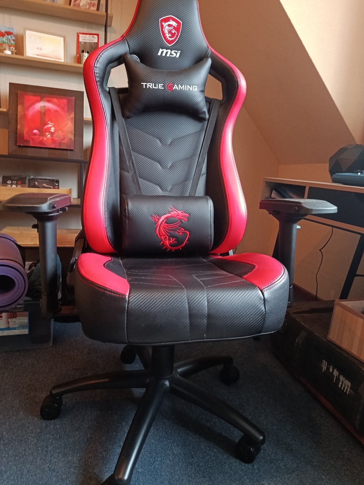 MSI True Gaming stoel rood/zwart, Huis en Inrichting, Gebruikt, Ophalen of Verzenden, Gaming bureaustoel, Bureaustoel