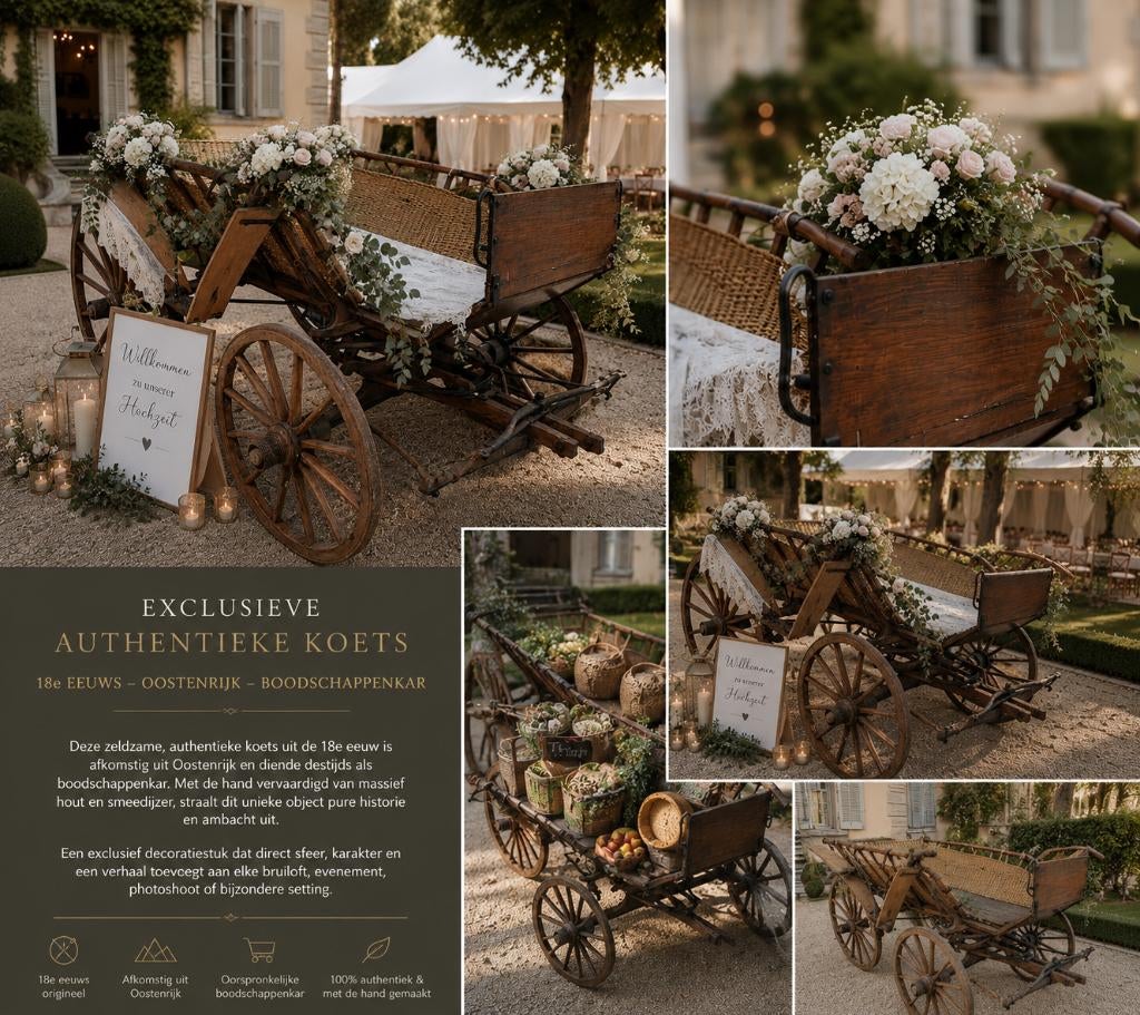 Exclusieve authentieke koets – stijlvol gerestaureerd (2020), Animaux & Accessoires, Voitures & Carrosses, Comme neuf, Autres types