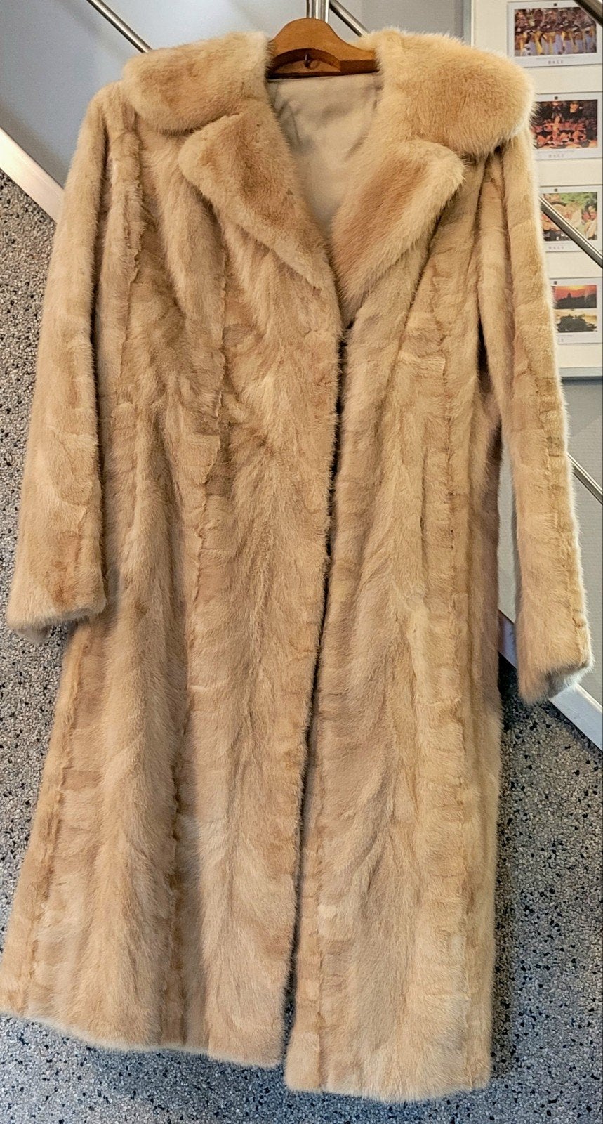 Echte nertsmantel, Kleding | Dames, Jassen | Winter, Ophalen, Beige