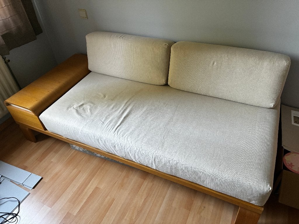 IKEA Lessebo Vintage houten slaapbank, 90 cm, Une personne, Brun, Enlèvement